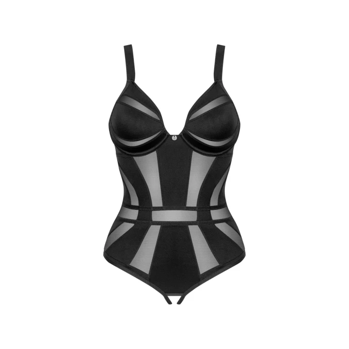 Body Amoria OBSESSIVE XS/S - regulowane ramiączka, otwarty krój, czarny kolor
