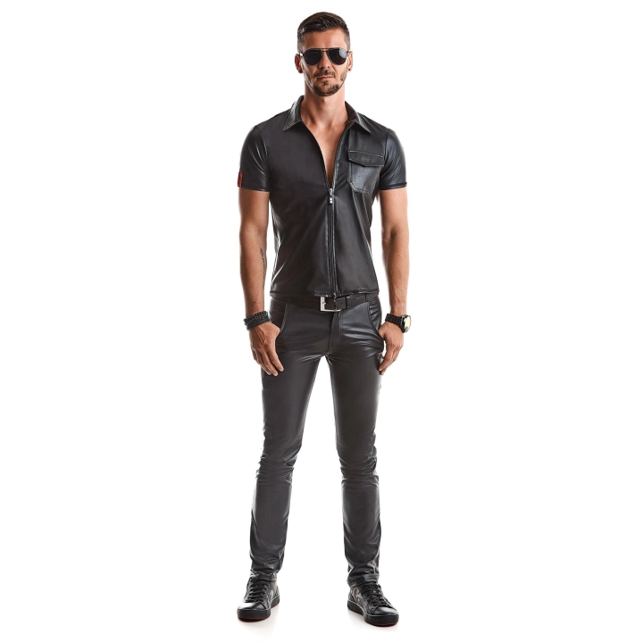 Polo REGNES FETISH PLANET – wetlook, perforowana kieszonka, rozmiar 5XL