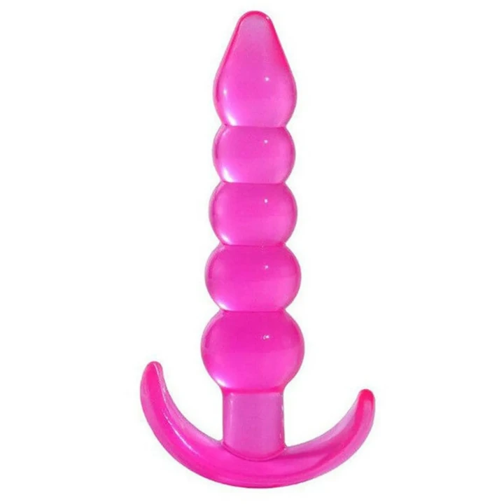 Korek analny Lovesecret Sensual LS13 - 12 cm, elastyczny TPE, różowy design