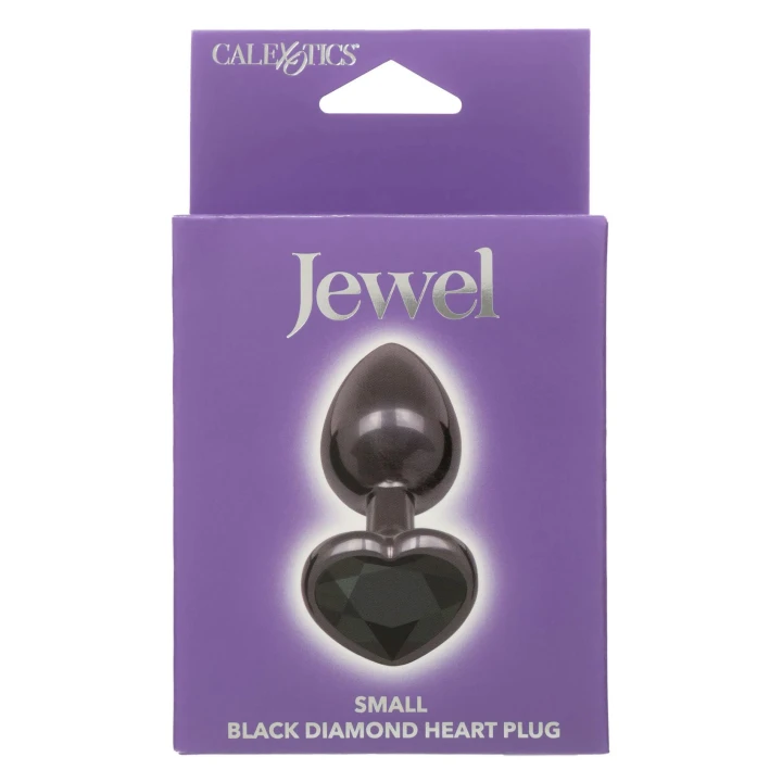 Korek analny Jewel Small - Srebrny, 6 cm długości, 3,3 cm średnicy, kryształowe serce