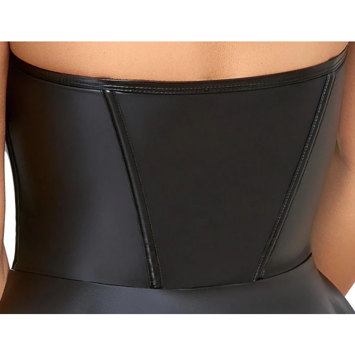 Haczyki do sukienek COTTELLI LINGERIE, elastyczny materiał, styl gorsetu, czarny matowy