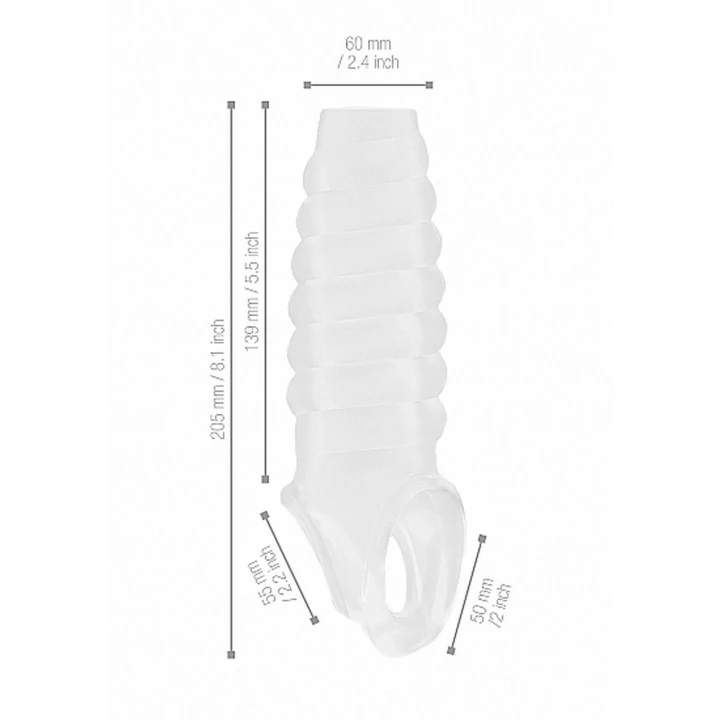 Rozszerzenie penisa No.21 - Przezroczyste, Materiał Soft TPE, Wodoodporne