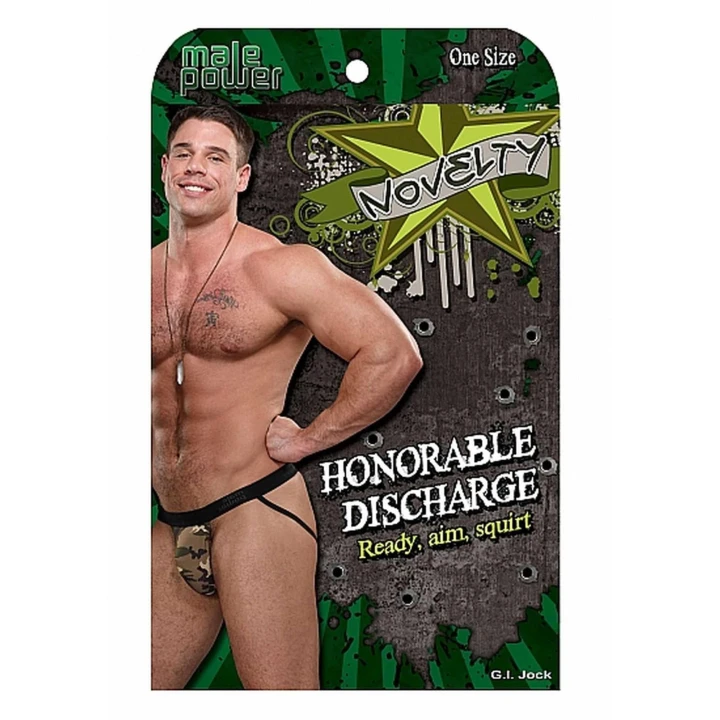 Jockstrap G.I. Jock - Kamuflażowy materiał, Pluszowy pasek Male Power, Komfortowy design