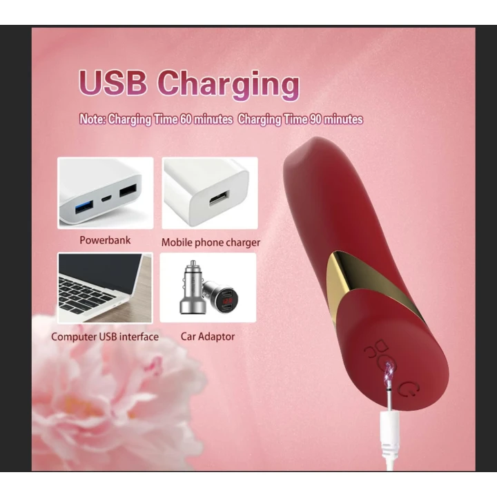 Wibrator punktu G Lipstick Vibration Massager 10 trybów, wodoodporny, silikon medyczny