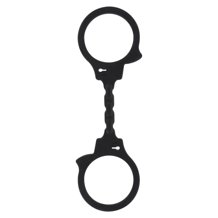 Kajdanki Stretchy Fun Cuffs Black - TPR, 6 cm szerokości, długość 25 cm