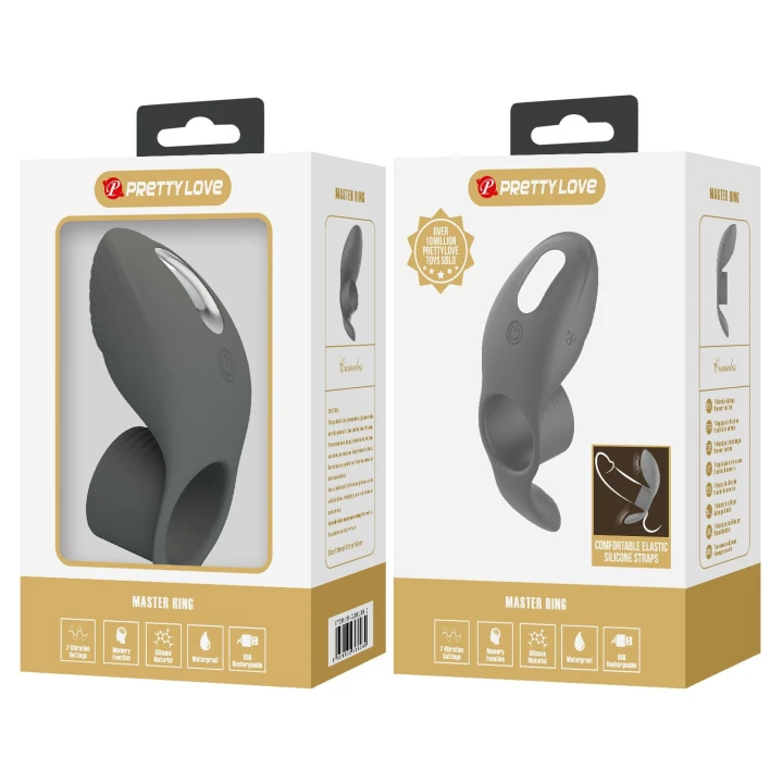 Pierścień wibracyjny silikonowy PRETTY LOVE - 7 funkcji wibracji, pamięć ustawień