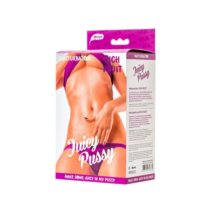 Masturbator Rich Fruit - SoftSkin, podwójne wejście, długość 16cm