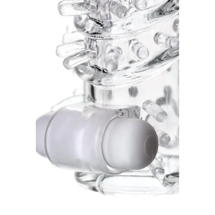 Nasadka wibracyjna A-Toys Fril, TPR, przejrzysta, 13,4 cm długości, elastyczna