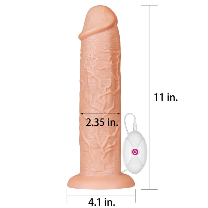 Dildo 11'' LoveToy Legendary, Realistyczny, Giętki, 10 Funkcji Wibracji