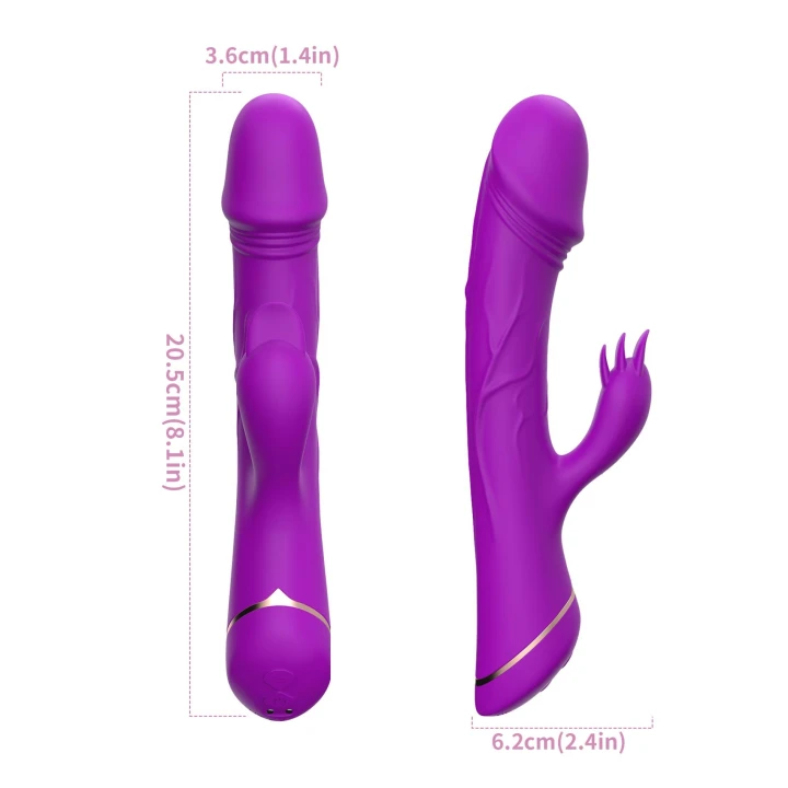 Stymulator łechtaczki Rubberco Purple, silikon, 9 funkcji wibracji, wodoodporny