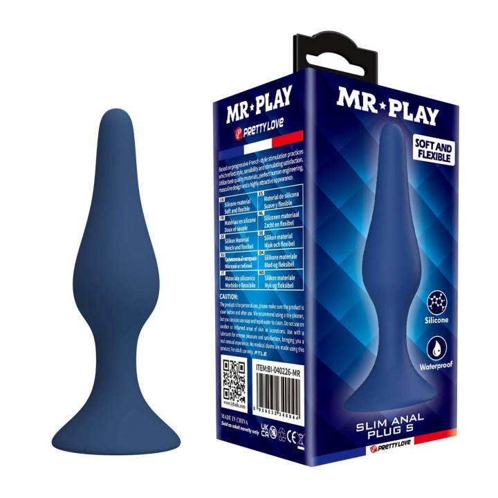 Korek analny MR. Play Slim S – silikonowy, średnica 2,5 cm, długość 10,3 cm