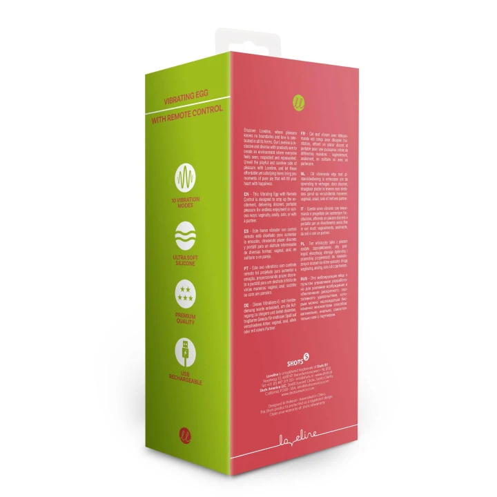 Wibrujące jajko z pilotem, silikonowe, 10 trybów, czerwone truskawki