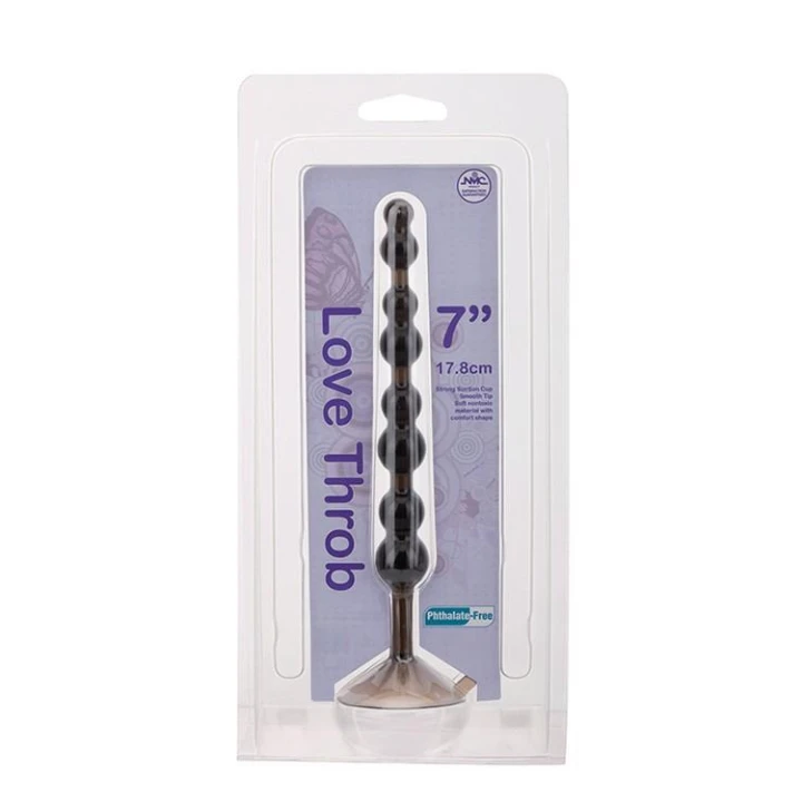 Wzmacniający butt PVC/ABS z mocną przyssawką - LOVE THROB BLACK