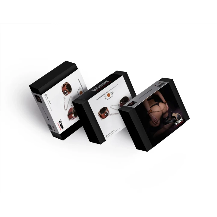 Kajdanki skórzane WHIPS, regulowane, koniakowe, szerokość 4cm, długość 17-22cm