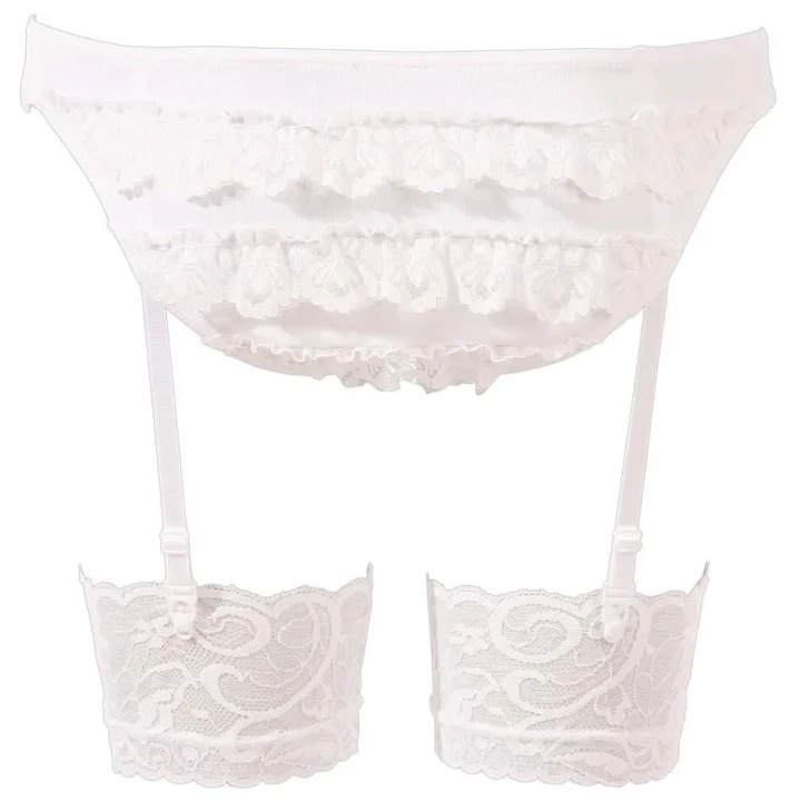 Zestaw Szkolnej Stylizacji | COTTELLI LINGERIE | Mini Spódniczka, Bluzka, Regulowane Szelki