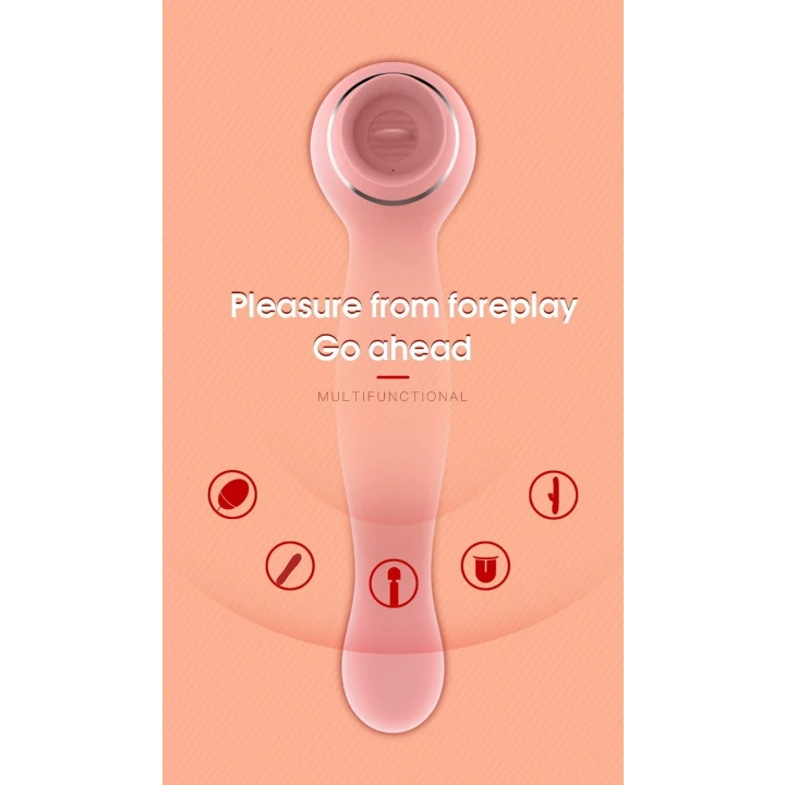 Stymulator łechtaczki Lauren, silikon, 9 wzorów wibracji, 6 trybów ssania