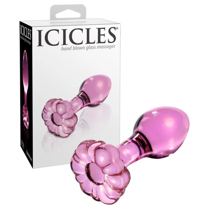 Korek analny ze szkła ICICLES No. 48 – szkło dmuchane, stożkowe, długość 8,9 cm