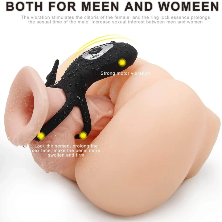 Pierścień wibracyjny dla par, silikonowy, wodoodporny, z pilotem, 9 trybów