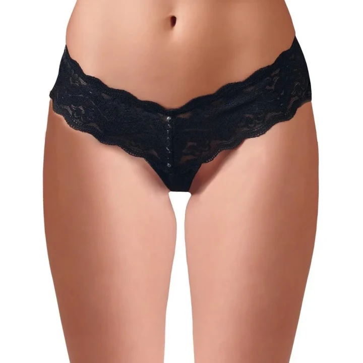 Stringi koronkowe COTTELLI LINGERIE z perłami, szeroka talia, elegancki design, S