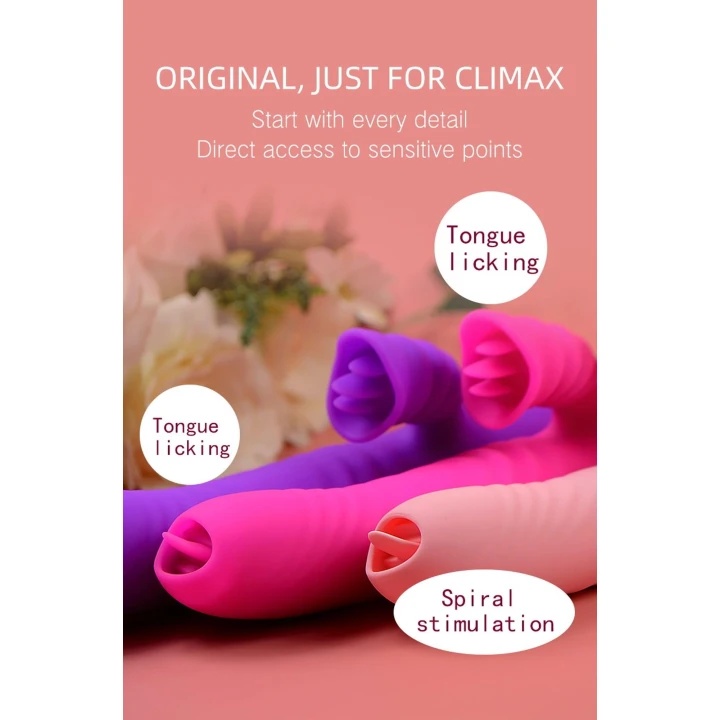 Stymulator łechtaczki Angelia - Silikonowy, 20 trybów wibracji, ruch posuwisto-zwrotny