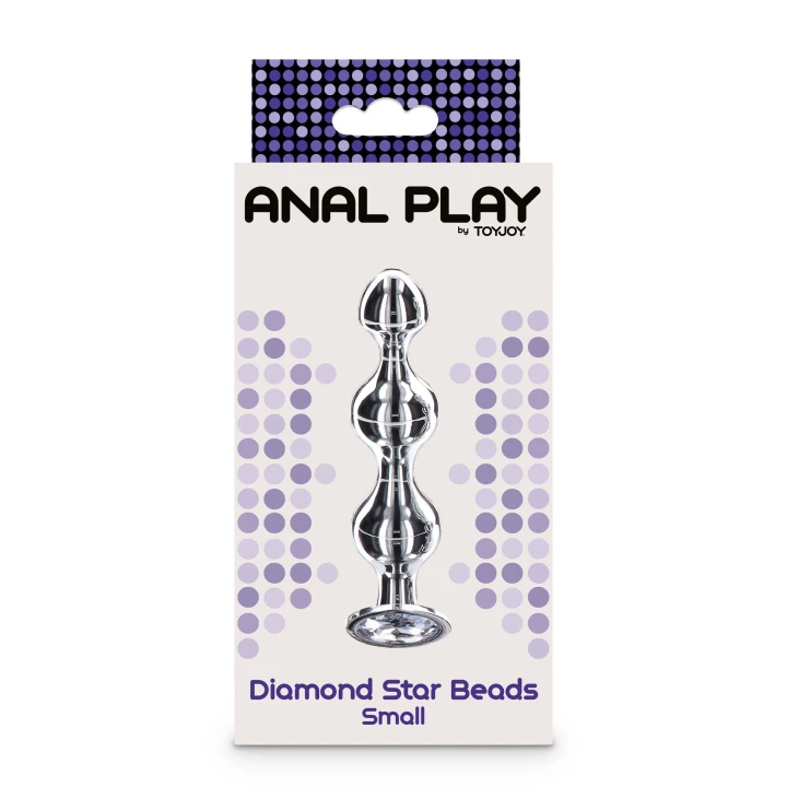 Zatyczka analna TOYJOY Diamond Star Beads, aluminiowa, 3 koraliki, 10.5 cm