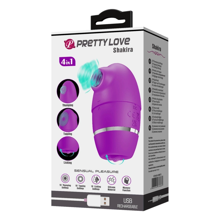 Wibrator klitoralny PRETTY LOVE Shakira – silikon, USB, sterowanie telefonem