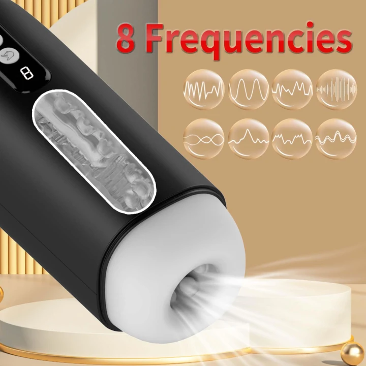 Masturbator - 8 trybów ssania, interaktywna funkcja, materiał TPE/ABS