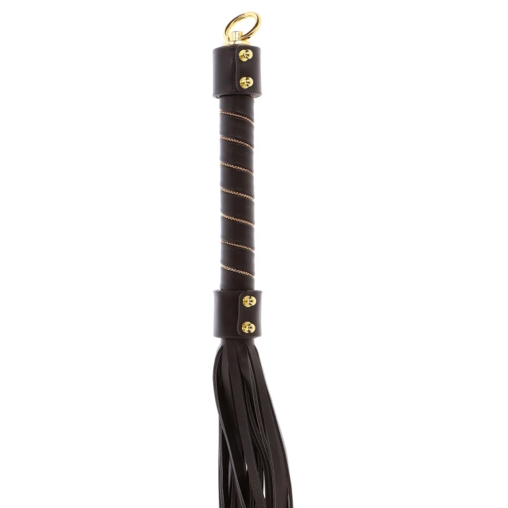 Pejcz Bondage TABOOM, PU Skóra, 54 cm, Elegancki czarno-złoty design