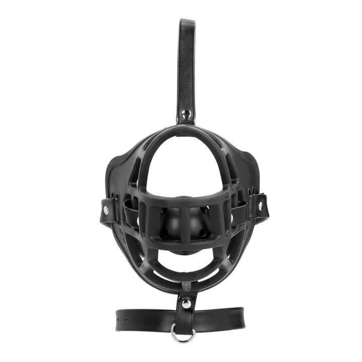 Kaganiec z odpinanym ball gagiem - 65cm, ABS, Skóra PU, Do gry i BDSM
