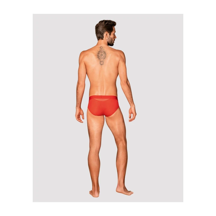 Slipki Boldero OBSESSIVE MEN – czerwone, klasyczny fason, przezroczysta siateczka, elastyczne materiały