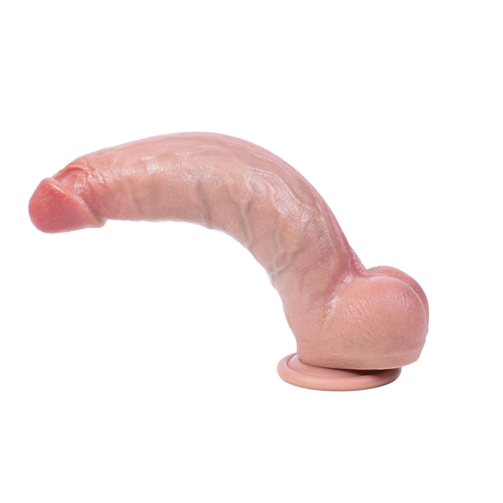 Silikonowe dildo Fantasy Toys 25 cm, realistyczne, elastyczne, z przyssawką