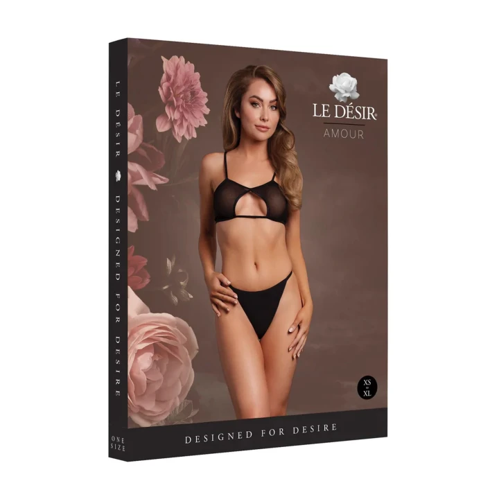 Biustonosz z siateczki LE DESIRE - Wycięcie na dekolt, podwójne ramiączka, regulacja rozmiaru