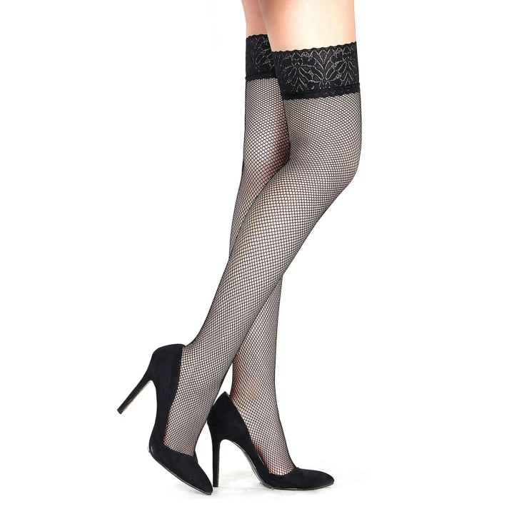 Pończochy kabaretki PARIS HOLLYWOOD, elastyczne, nylonowe, z pasem do pończoch