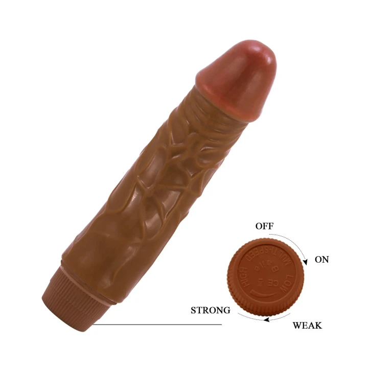 Dildo - BAILE - realistyczny TPR, wielostopniowe wibracje, 7.6''