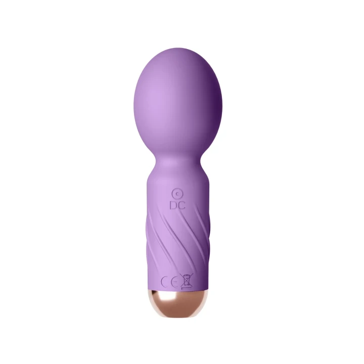 Masażer Mini - Cute Mini Wand Purple, 10 trybów wibracji, wodoodporny, silikonowy