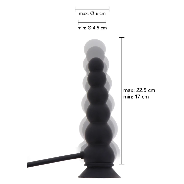 Plugin analny z pompką HIDDEN DESIRE, silikonowy, średnica 4.5-7 cm, długość 17-22.5 cm