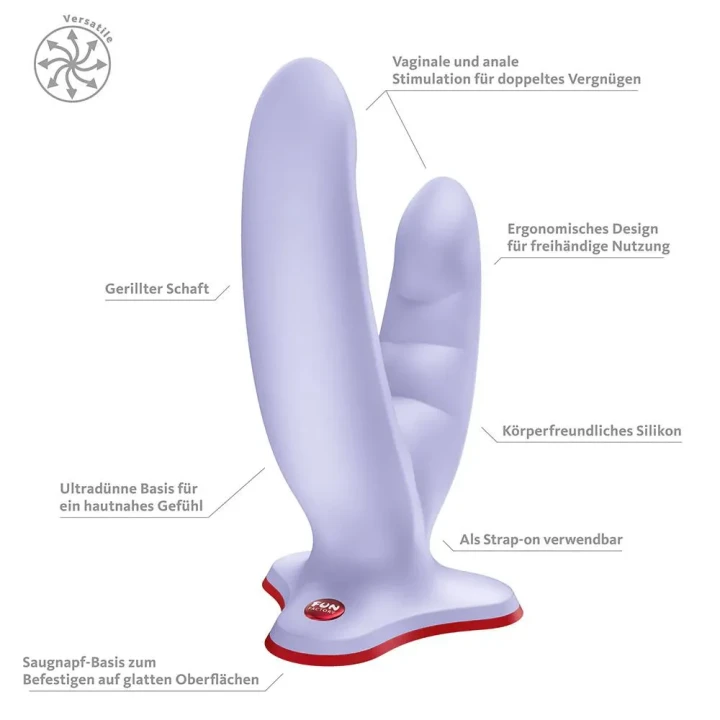 Stymulator łechtaczki i strap-on Fun Factory Ryde – U‑kształtny, przyssawka, silikon medyczny