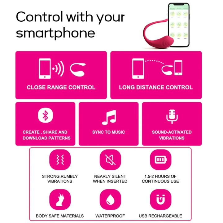 Wibrator analny App Love Egg, silikonowy, sterowany aplikacją, 9 prędkości