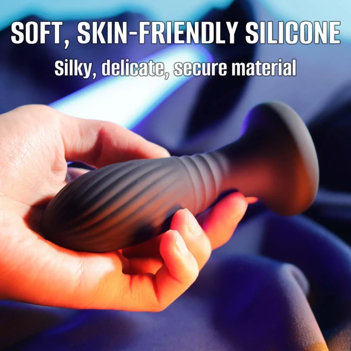 Wtyczka analna LED - 9 trybów wibracji, wodoodporny silikon, pilot zdalnego sterowania