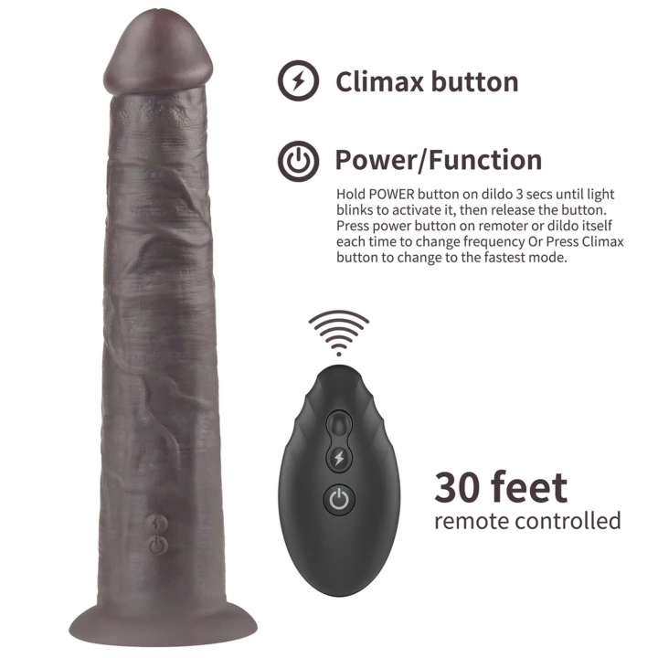 Dildo Lovetoy Dual Layer - 10'' Platinum Silicone, 10 trybów, zdalne sterowanie