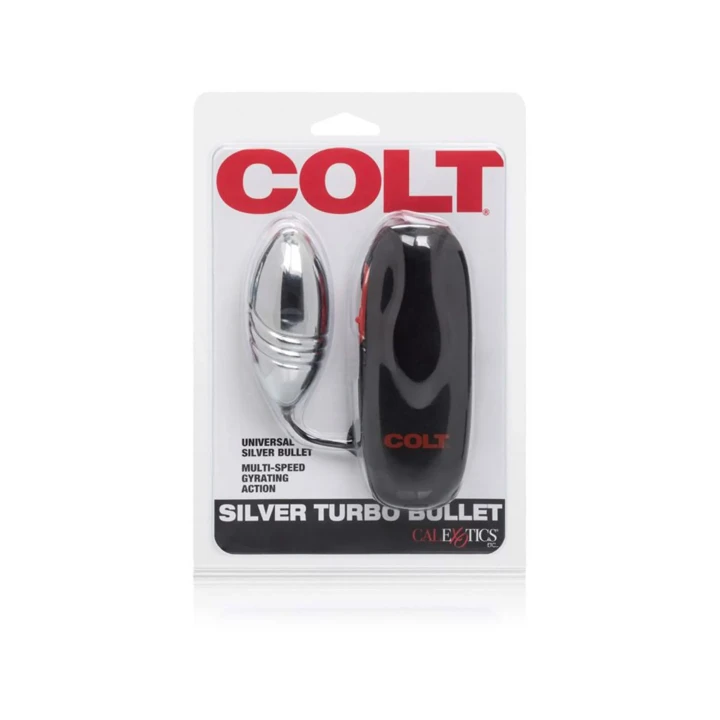 Wibrujące jajko COLT Turbo Bullet – ABS Plastyk, Multi-speed, srebrna powierzchnia