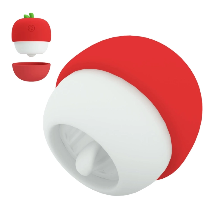 Stymulator łechtaczkowy Apple Secret, Silikonowy, 12 wzorów wibrujących, Wodoodporny