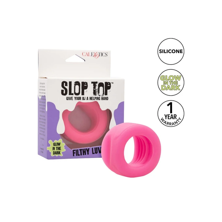 Stroker silikonowy Slop Top Filthy Luv, żebrowane wnętrze, świecący w ciemności