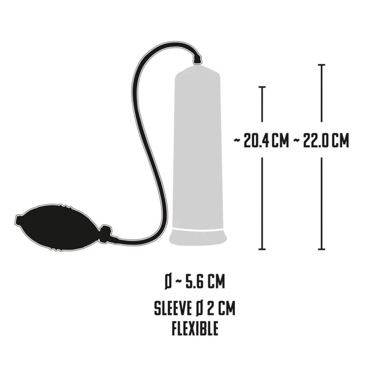 Pompa penisowa Starters Power Pump, średnica 5,6 cm, długość 22 cm, z mankietem rozciągliwym