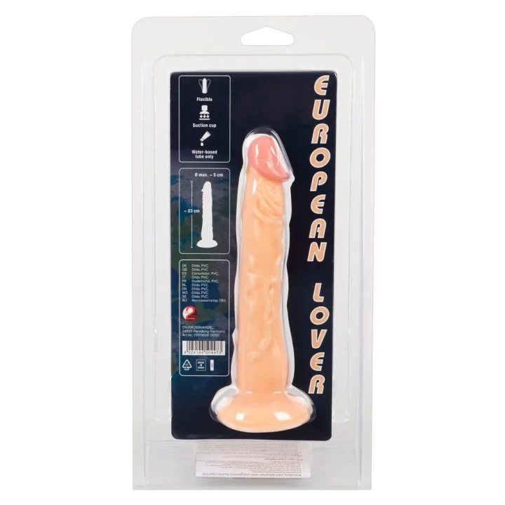 Dildo PVC European Lover 18 cm, średnica 2,3-2,8 cm, realistyczny design