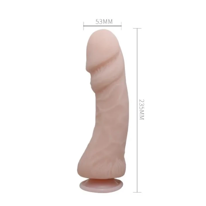 Dildo BAILE z TPR/ABS, Wibracje, Przyssawka, Naturalny Kolor