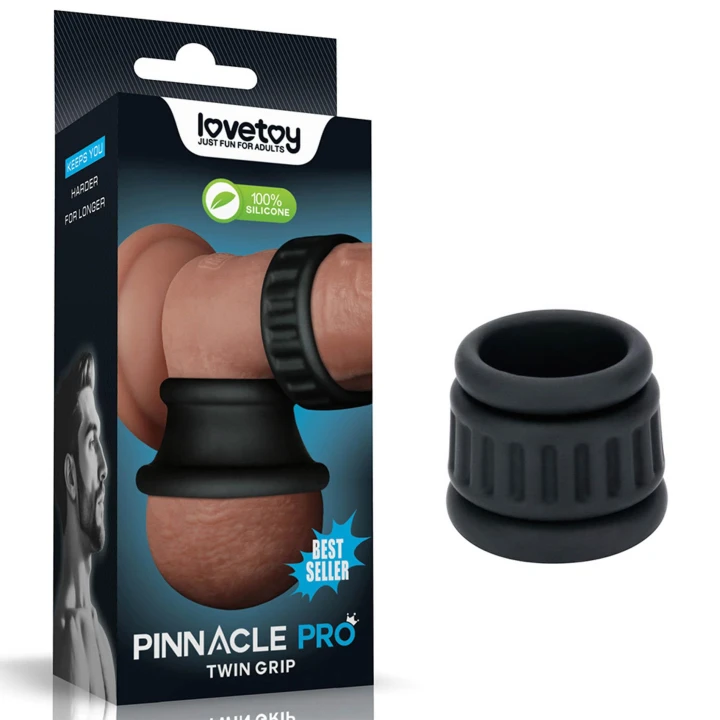 Podwójny rozciągacz silikonowy Pinnacle Pro, śr. 3-3,5cm, elastyczne żebra, komfortowy ąd.