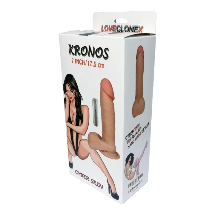 Wibrator KRONOS LOVECLONEX 20 cm, 7 rodzajów wibracji, ultrarealistyczna tekstura