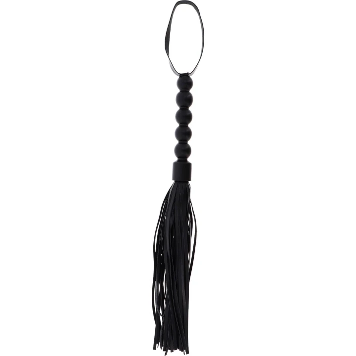 Flogger Krótki PU Leather - EXTREME, 57 cm, z koralikami do gry w BDSM