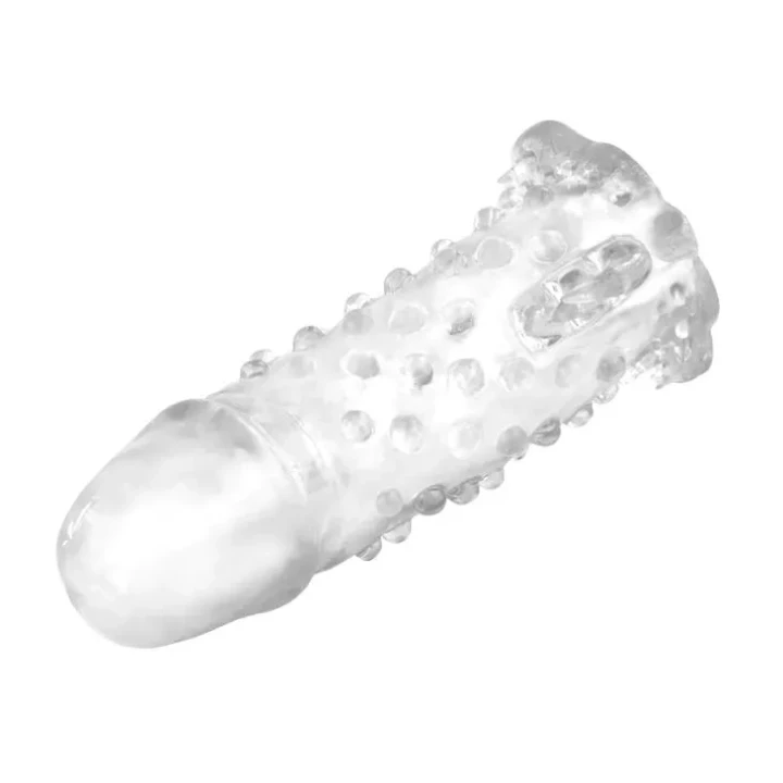 Dildo BAILE - Przezroczysty, 13.5 cm, Zbiornik na stymulację łechtaczki